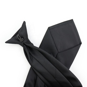 Mens Polyester Woven Black Security <strong>Ties</strong> Student School Custom Logo <strong>Clip</strong> <strong>on</strong> Neck <strong>Tie</strong> - Product Image 4