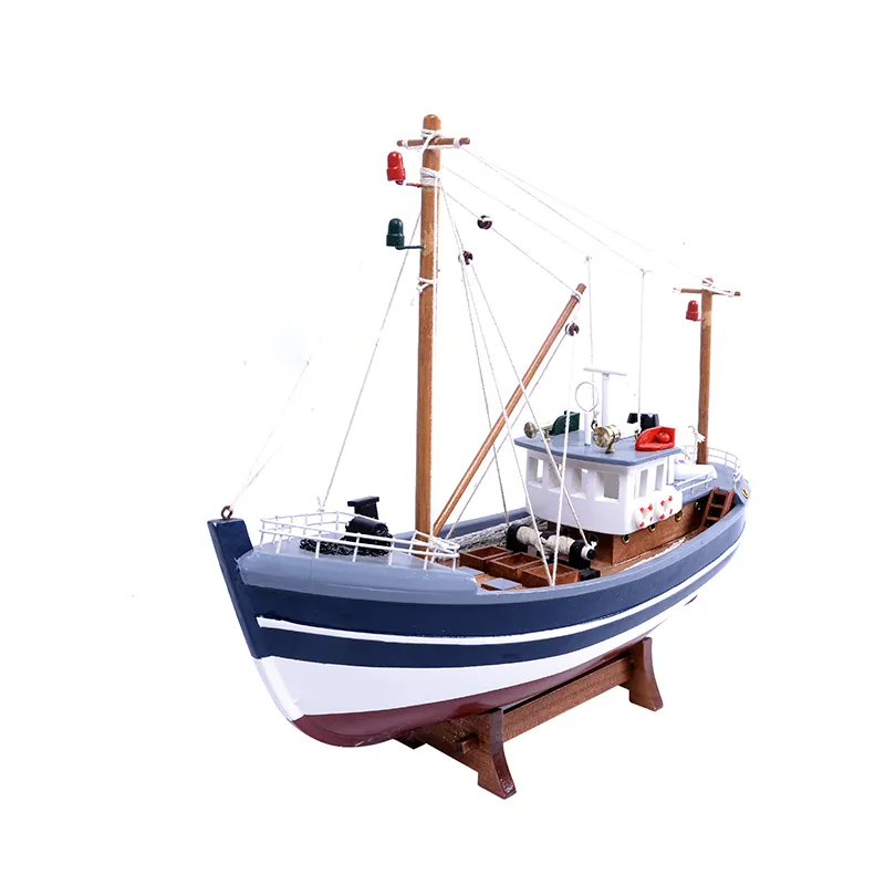 Nieuwe Collectie Lengte 40 Cm Handwerk Decoratie Houten Craft Nautische Geschenken Boot Vissersboot Model Met Zeil