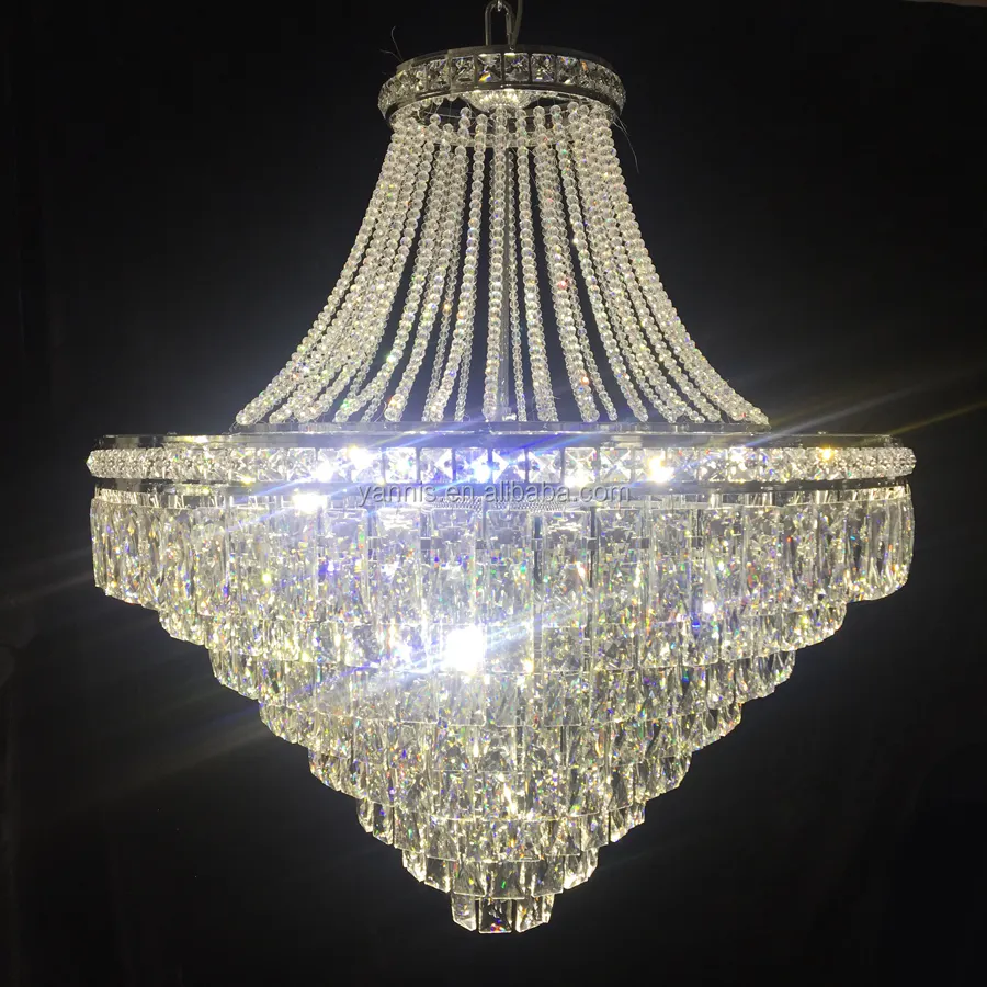 Modern Luxury Chandelier Gold Empire LED Crystal Pendant Light