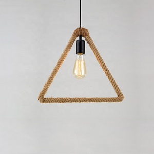 Retro cuerda de cáñamo, luz colgante E27 Loft decorativa rústica lámpara de - Product Image 3