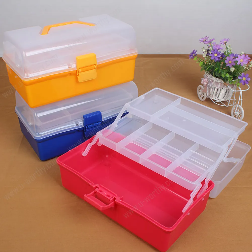 3 Layers Split Grid Home Clear Plastic Storage Box Container Jewelry Bead Organizer Medicine Case Cosmetics Box