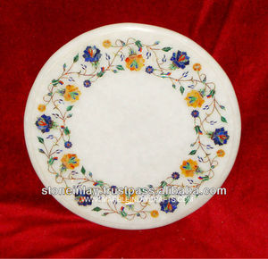 Pietra Dura Blanc Marqueterie De Marbre Table Top - Product Image 1