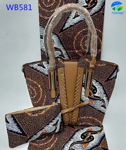 Conjunto de bolsas ancara, fábrica, venda superior, 100%, 6 jardas, holland, impressão, cera que corresponde, bolsa para mulheres, casamento