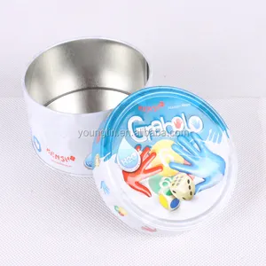 customized 3D embossing 3-piece metal tinplate round tin box for dice and poker game package