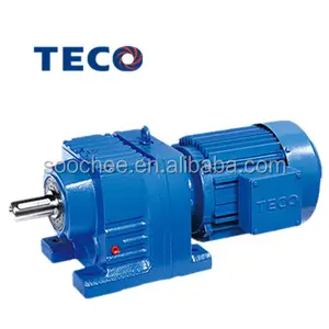 TECO-motorreductor helicoidal usado en máquina industrial, marca,