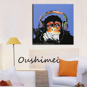 Hiện đại trừu tượng hand-Painted khỉ bức tranh sơn dầu đười ươi và GORILLA tác phẩm nghệ thuật cho trang trí nội thất <span class=keywords><strong>Canvas</strong></span> hỗ trợ cơ sở - Product Image 6