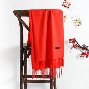 Женский однотонный кашемировый шарф - Product Image 6