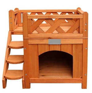บ้านสุนัข/กรงสุนัขไม้พร้อมระเบียง - Product Image 2