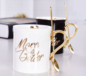 Logo personalizzato di alta qualità con oro maniglia in ceramica tazza di caffè - Product Image 6