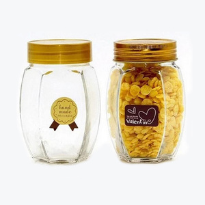 500g 1000g Potbelly Shape Hexagonal Glass Bottle <strong>Jar</strong> <strong>for</strong> Honey <strong>Pickle</strong> Jam - Product Image 2