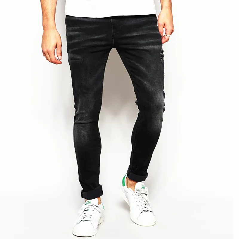 OEM Super Skinny Fit Distressed denim man black jeans a g jeans nice istanbul import jeans pants 084