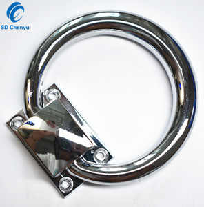 Batacchio Decorativo Rotondo in Zinco per Porte, Vendita all'Ingrosso, Placcato Cromo, Lega Moderna per Cucina, 305g/pz - Product Image 3