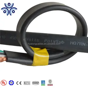 Su geçirmez düz PVC/kauçuk 3/4 çekirdek e dalgıç derin kuyu pompası kablosu 6mm2 10mm2 16 mm2