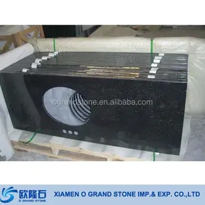 Flat Edge Prefab Stove Granite Vanity Top Black Granite Table Top