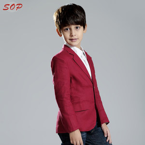 Abbigliamento per bambini bambini formali vestito di lino giacca sportiva dei ragazzi giacca per l'autunno inverno o tutto l'anno - Product Image 4