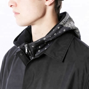 Blousons Bomber Noirs Décontractés Personnalisés Coupe-Vent en Toile pour Hommes – Vêtements d'extérieur OEM – Blousons Homme Tissés Style <span class=keywords><strong>North</strong></span> <span class=keywords><strong>Face</strong></span> Coupe Ample - Product Image 4