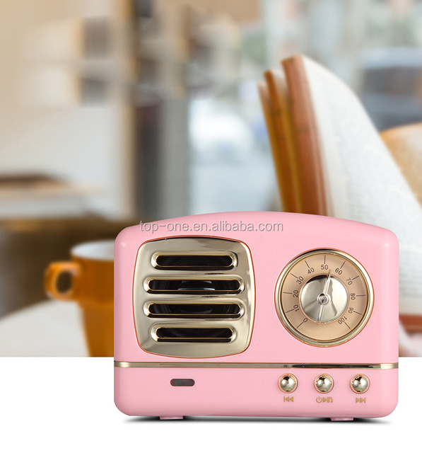 Vintage Classical Portable Mini Wireless Blue Tooth Speaker with FM Radio Function