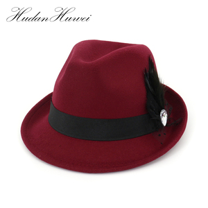 Sombrero de fieltro con plumas para hombre y mujer - Product Image 2