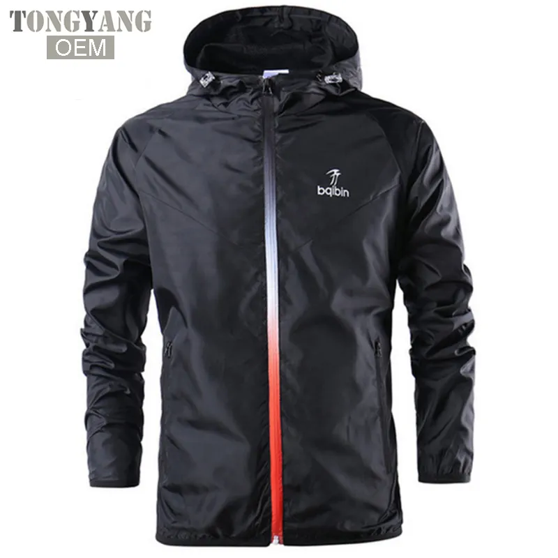 TONGYANG New Spring Summer Mens Fashion Outerwear Windbreaker Men' S Thin Jackets Hooded Casual Sporting Coat Big Size