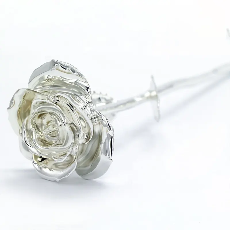 Valentine Christmas gifts 24k silver dipped rose with Gift Box and artificial gift flower holiday decoration real rose