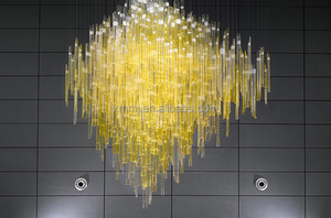 Su misura moderno elegante vetro <span class=keywords><strong>giallo</strong></span> Murano <span class=keywords><strong>lampadario</strong></span> a LED per Home Restaurant Hotel-Art Deco decorazioni appese - Product Image 2