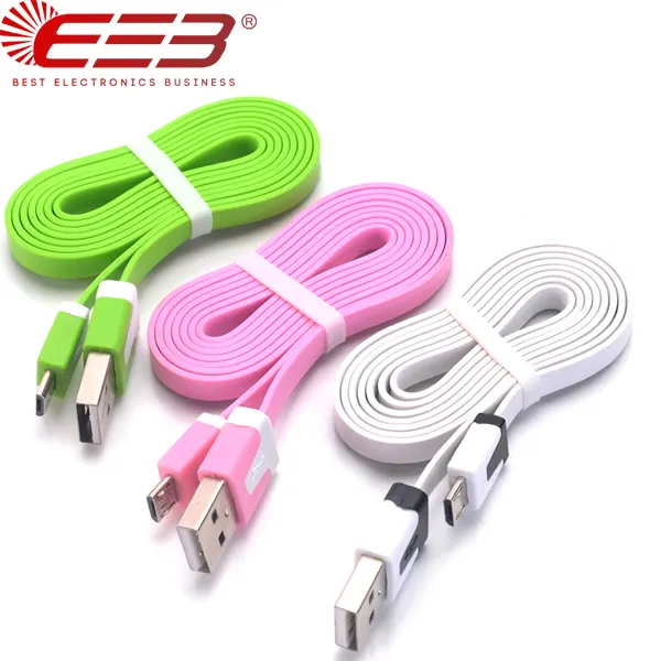 BEB noodle shape micro usb charger cable for android charging cable for samsung galaxy S7 S6 J7, PS4 hot sale