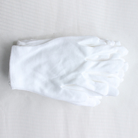 Gants de protection en coton TC fin, blancs, bon marché, tricotés, avec poignet, échantillon gratuit pour fabricants