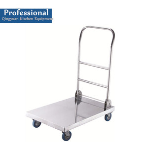 Plate-Forme En Acier inoxydable Main Push Chariot, Pliage Lourds Chariot Plate-Forme Pour Hôtel <span class=keywords><strong>Restaurant</strong></span> - Product Image 1