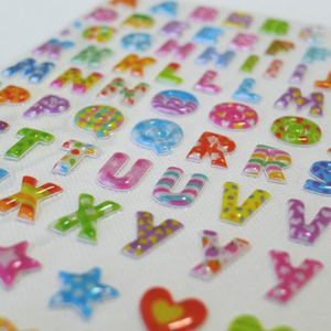 Autocollants gonflés personnalisés imperméables à l'eau phosphorescents <span class=keywords><strong>pour</strong></span> enfants Kawaii Holiady Star Letter Phone Sheet Printing 3D - Product Image 6