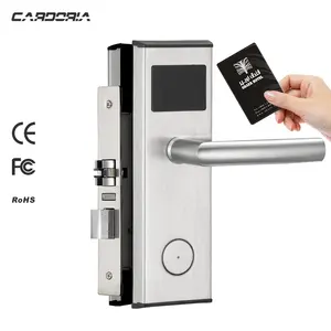 Stainless Steel Keyless Electronic Door Lock Hotel Card Key Lock System RFID Hotel Card Reader Door Lock With Key And Card