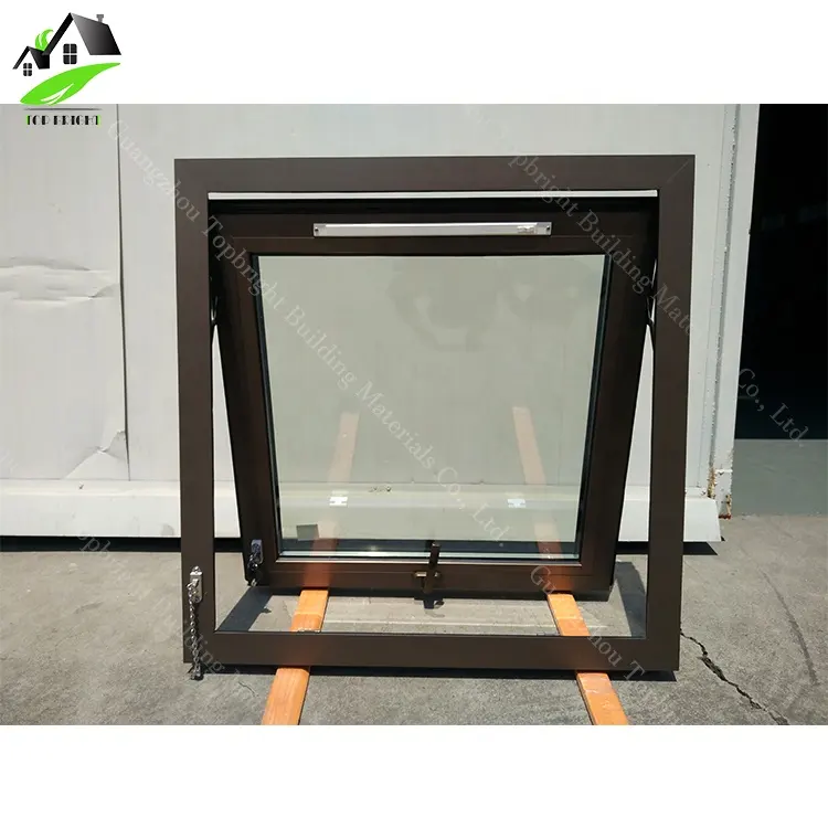 Ventana de vidrio con ventilación superior, de acero, de aluminio