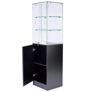 Factory-Sold LED Light <strong>Glass</strong> Door <strong>Cabinet</strong> Free-standing Showcase Made in China MDF &amp; Tempered <strong>Glass</strong>