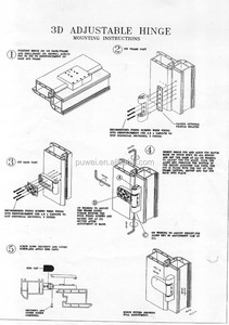 3Dフラッグ調整可能3D外装ドアヒンジプラスチック製ドアヒンジ（UPVCドア用） - Product Image 5
