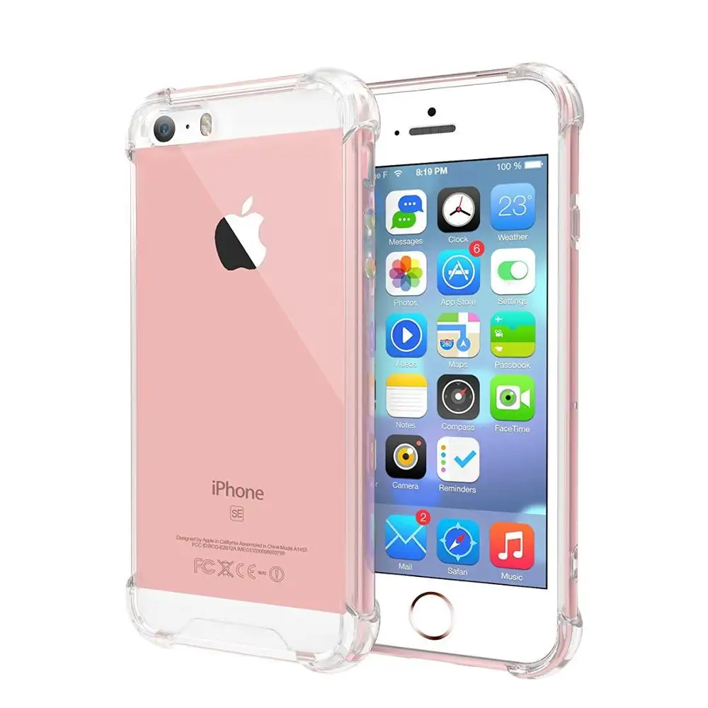 Shockproof Transparent Silicone TPU Phone Cases for iPhone 5 SE