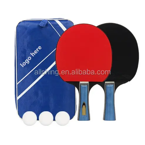 Set da ping-pong all'ingrosso-confezione da 2 paddle/racchette Premium e 3 palline da ping-pong-gomma spugna morbida