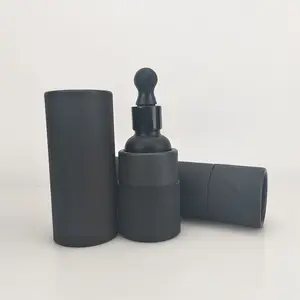 hot sell black paper tube package for 30ml essential oil bottle