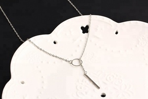 Collier avec pendentif de bar simple et américain, chaîne fine en plaqué or 18k, personnalisé, à la mode, - Product Image 4
