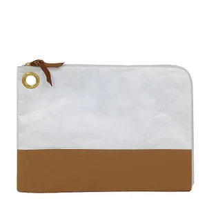 Portefeuille papier personnalisé, produit recyclable sans plastique, pochette dupont/tyvek à fermeture éclair, vente en gros