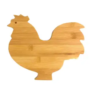 Placa de corte de animal de bambu, placa de corte de bambu personalizada em forma de queijo cozinha atacado