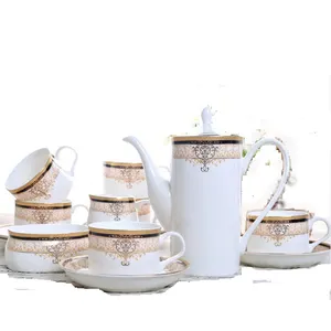 Nice quality royal bone china 15pcs coffee set