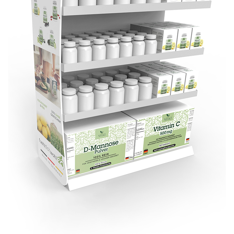 Hot Selling Pharmacy Drug Display Stand Wood Medicine Display Rack With Custom Logo — view 4