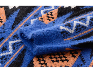 Custom Jacquard Knitted <strong>Couple</strong> Ugly Winter <strong>Christmas</strong> Argyle Pattern Family O-neck Long Sleeve Woman Pullover Sweater <strong>Jumper</strong> - Product Image 4
