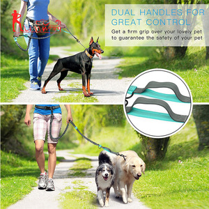 Assorbimento degli urti Cintura In Vita Regolabile Doppia Maniglia Mani Libere Guinzaglio Del Cane - Product Image 3