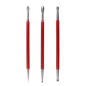 <span class=keywords><strong>Rouge</strong></span> tige en acier indentation stylo ensemble de 3 argile molle argile céramique indentation outil argile sculpture outil - Product Image 5