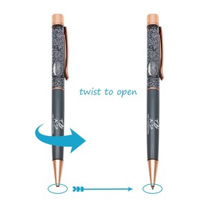 Bút Bút Bi Bút, Hoa Hồng Vàng Kim Loại Bút Nạp <span class=keywords><strong>Bling</strong></span> Năng Động Lỏng Cát Bút Mực Đen Cho Văn Phòng Nguồn Cung Cấp - Product Image 6