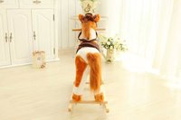 Cheval à bascule en peluche noir et blanc, grandes chevaux à bascule, cheval mécanique de haute qualité (CE/71)