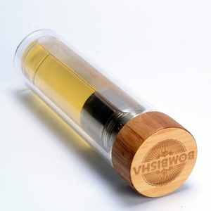 Fabrication sur mesure de bouteilles isothermes en verre borosilicate à double paroi de 500 ml avec infuseur à thé long, logo personnalisé - Product Image 5