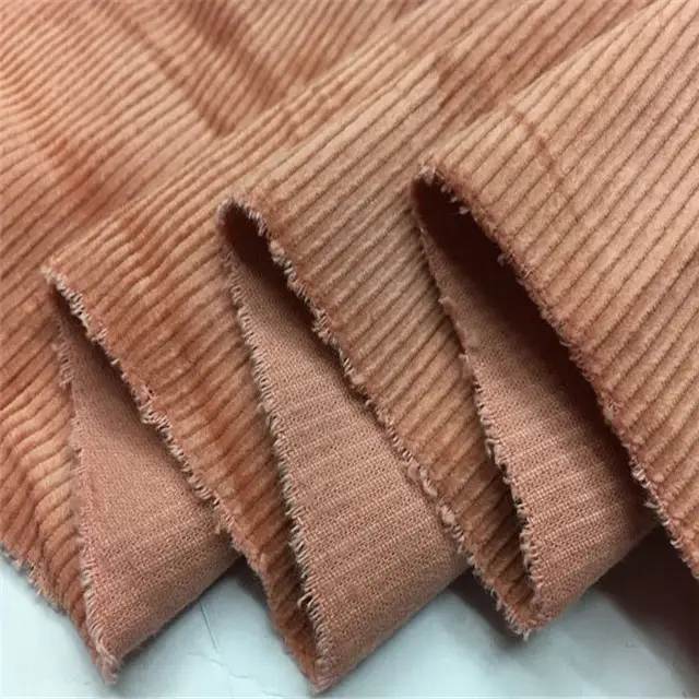 Indigo 14W Cotton Polyester Blended Stripe Corduroy Fabric