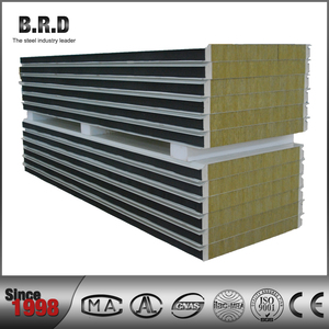 Panel de pared de panel ecológico <span class=keywords><strong>barato</strong></span> lana de roca Sandwish borad prueba de fuego - Product Image 5