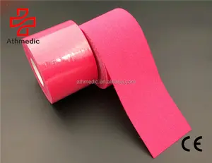 2023 Athmedic muscle waterproof Manufacturer Elastic Therapeutic pink kinesiology tape pink muscle tape pink therapy tape